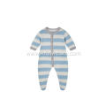 Boy's Girl's Knitted Stripe Buttoned Baby Romper